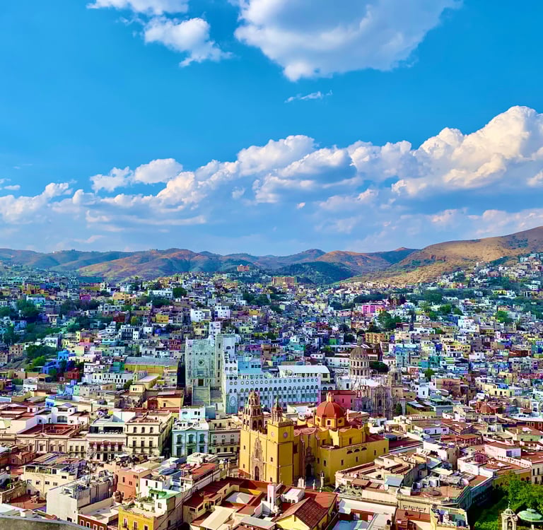 View of Guanajuato City and the mountains