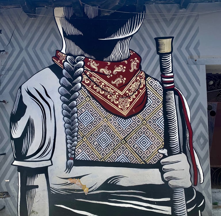 Street art related to Zapatista movement in San Cristobal de las Casas, Mexico