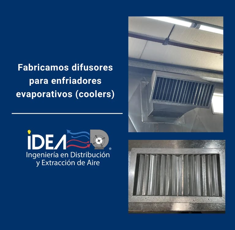 Difusores metálicos para enfriadores evaporativos para distribución de aire