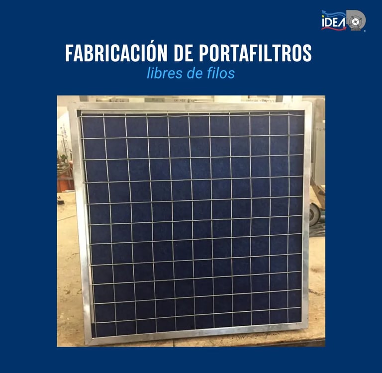 Portafiltro metálico de grado industrial para sistema de filtración de aire