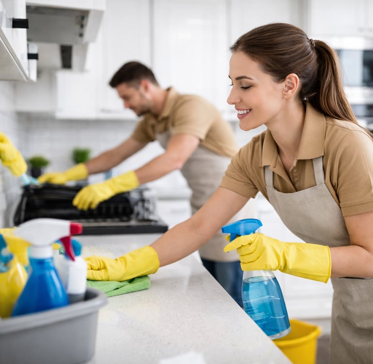 MaidsElite cleaner performing deep house cleaning service