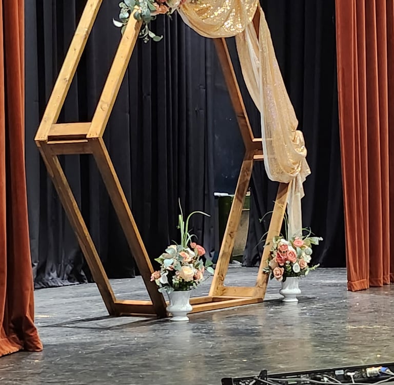 Hexagonal Archway for weddings available for rent