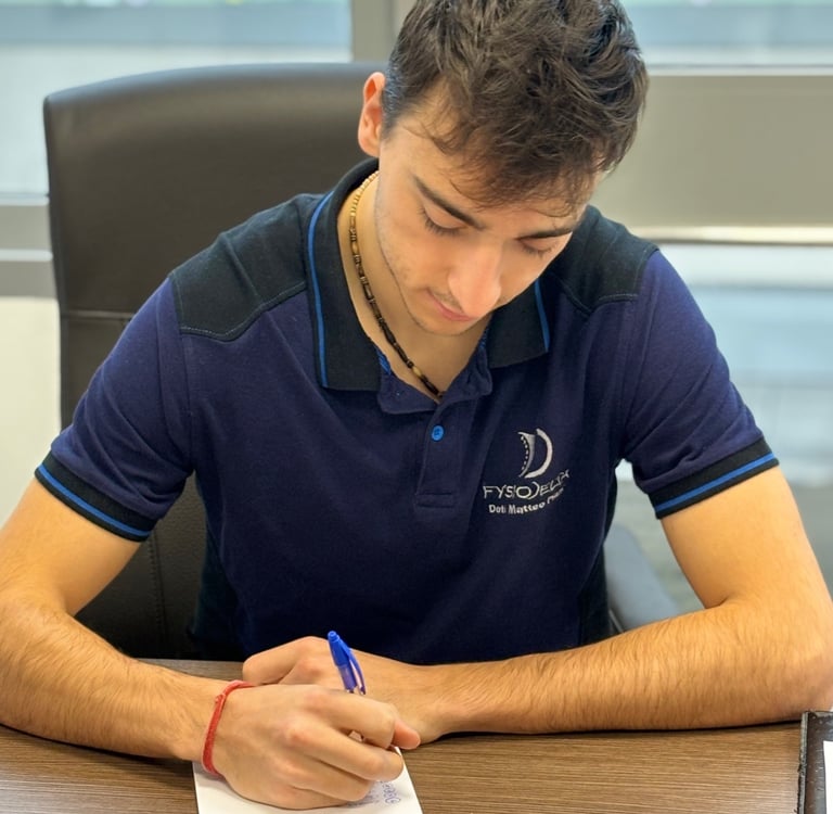 Matteo Piani fisioterapista a Parma durante la prima visita