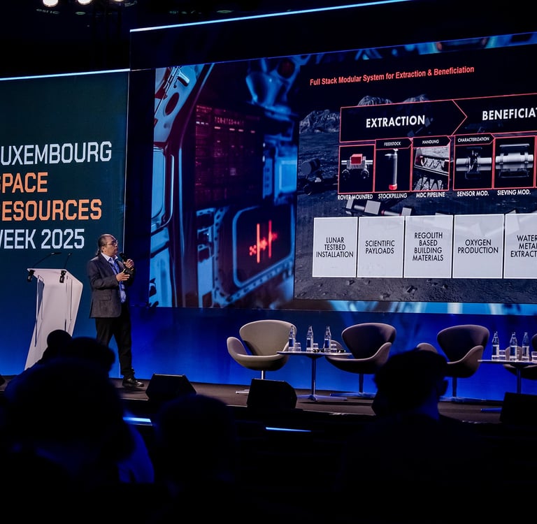 Süleyman Salihler at Luxembourg Space Resources Week 2025 presents Lunar Regolith Mining Systems