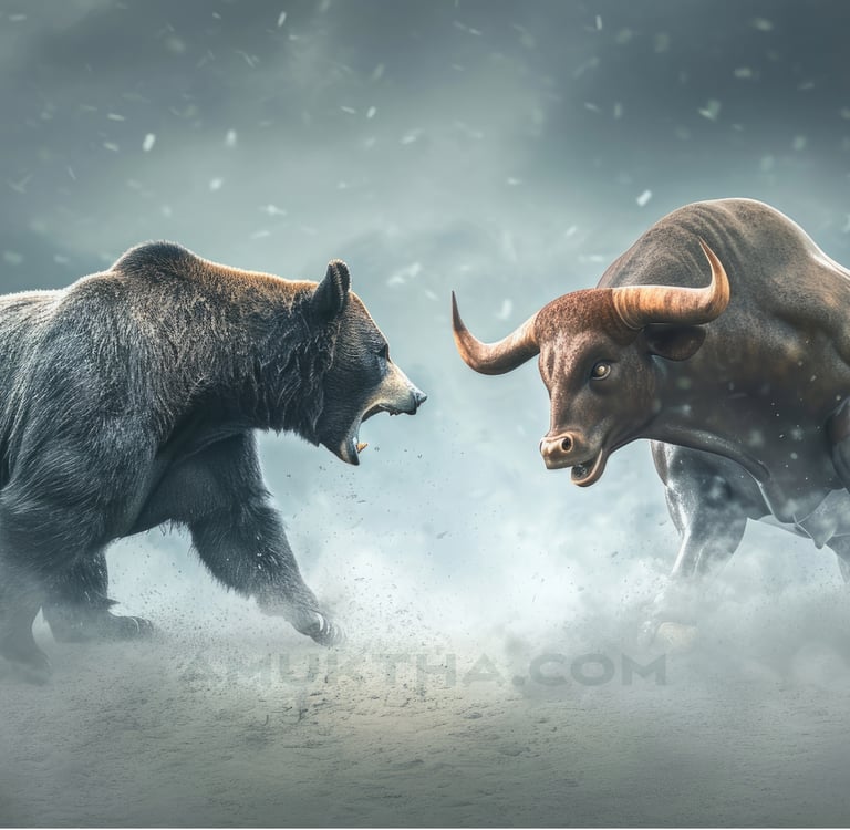 Bull and Bear Fighting