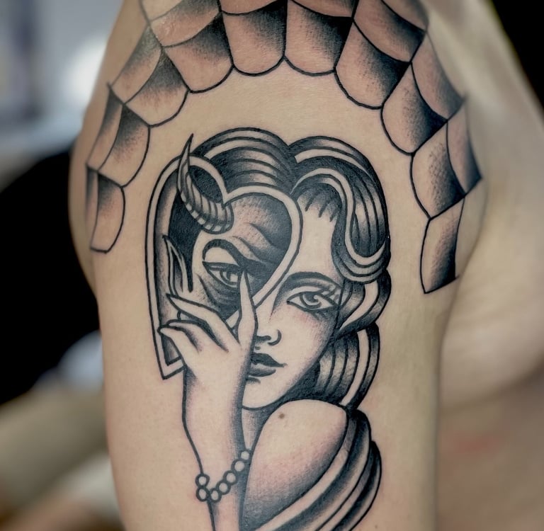 traditional american tattoo americana old school bold skull rose flame nevermoresg aghori.ttt