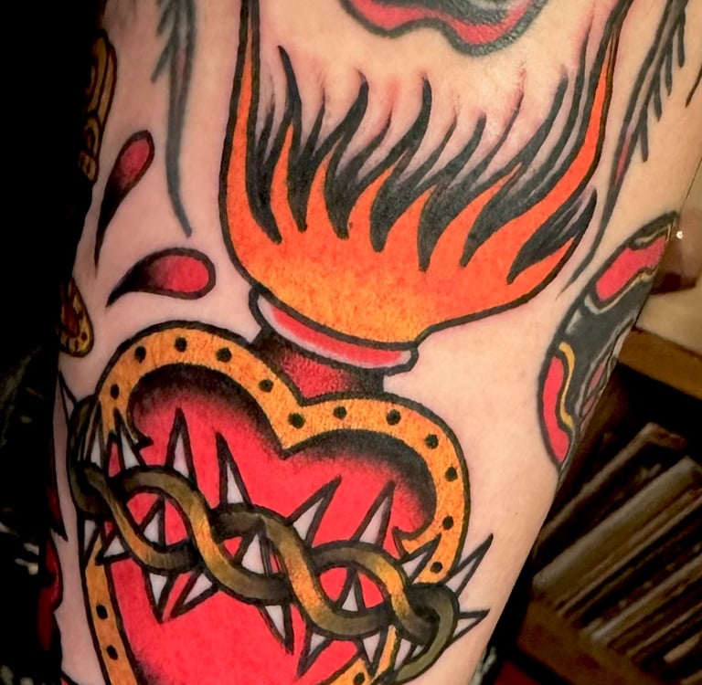 traditional american tattoo americana old school bold skull rose flame nevermoresg aghori.ttt