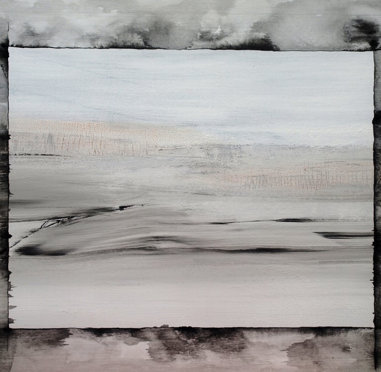 Jaï - Acrylique sur toile "L'invisible dragon de cimes en cimes s'élance" 81x65cm