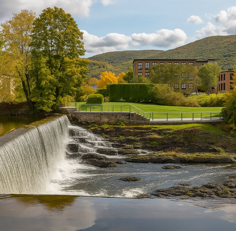 Modern art exhibit inside Dia Beacon museum with large-scale installations, natural light, and industrial architecture, paire