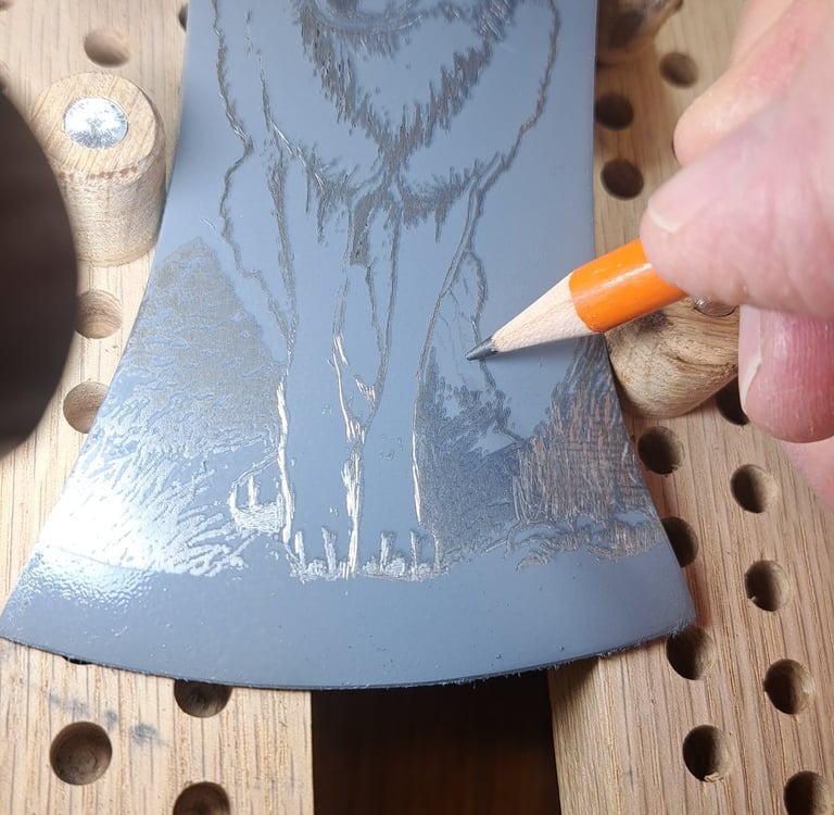 Artistic engraved Ax