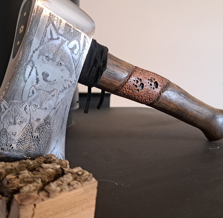 Artistic engraved Ax