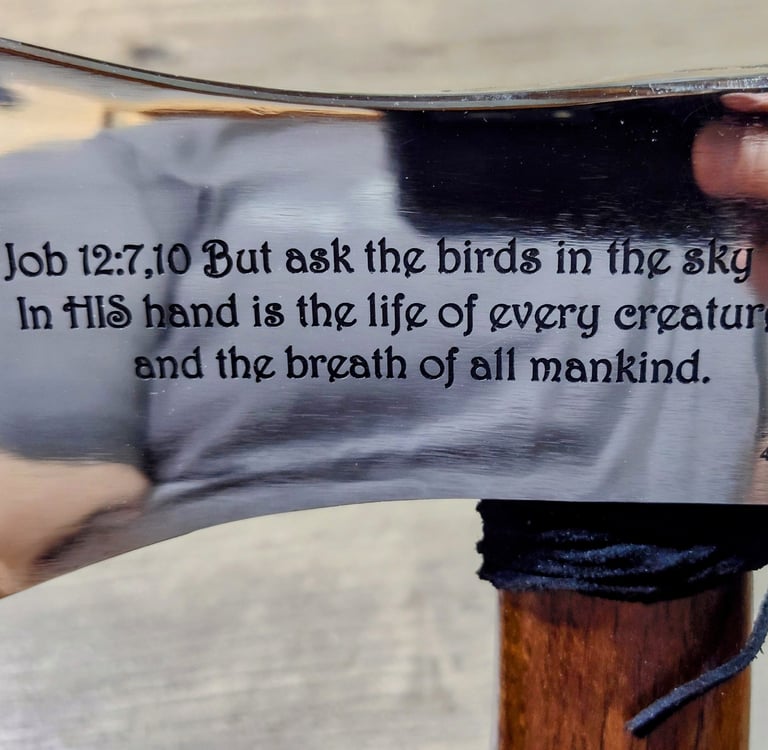 Artistic engraved Ax