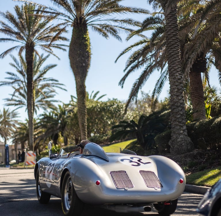 A 1956 Porsche 550A Spyder at Amelia Island Concours D'Elegance.