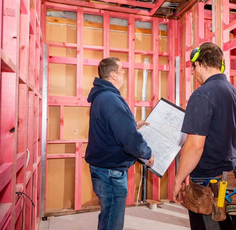 project manager with builder