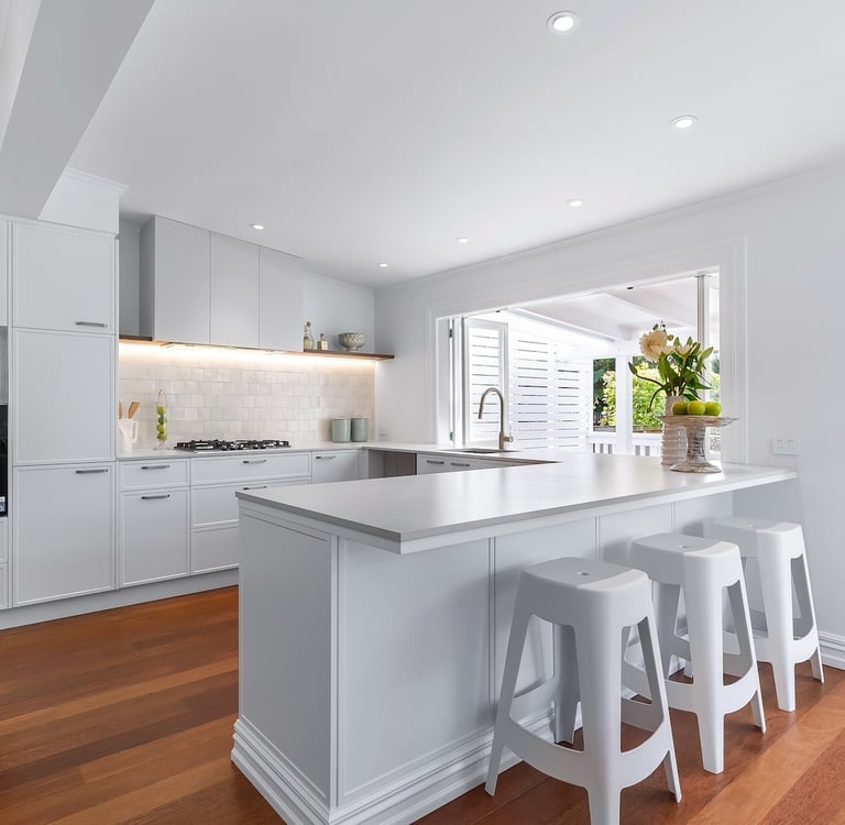 u-shape kitchen layout - Renovation by Qualitas Builders Auckland