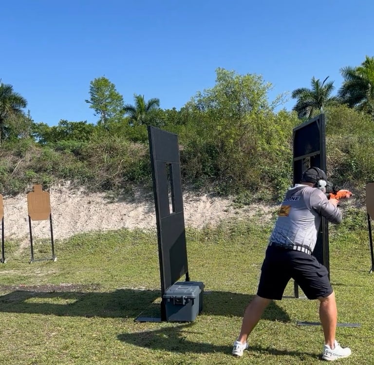 JD Malone practicing movement for USPSA