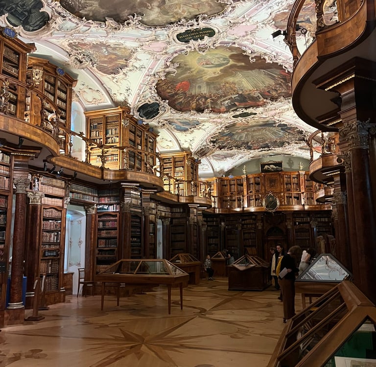 The Stiftsbibliothek or Abbey Library in the Abbey of St. Gall in St. Gallen Switzerland