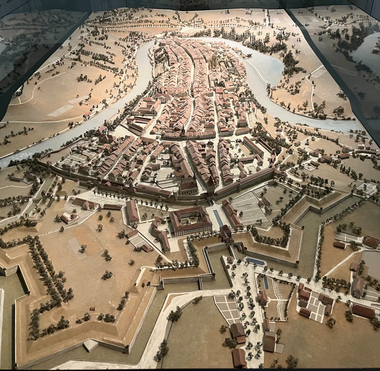 A scale model of the city of Bern in the Bern History Museum