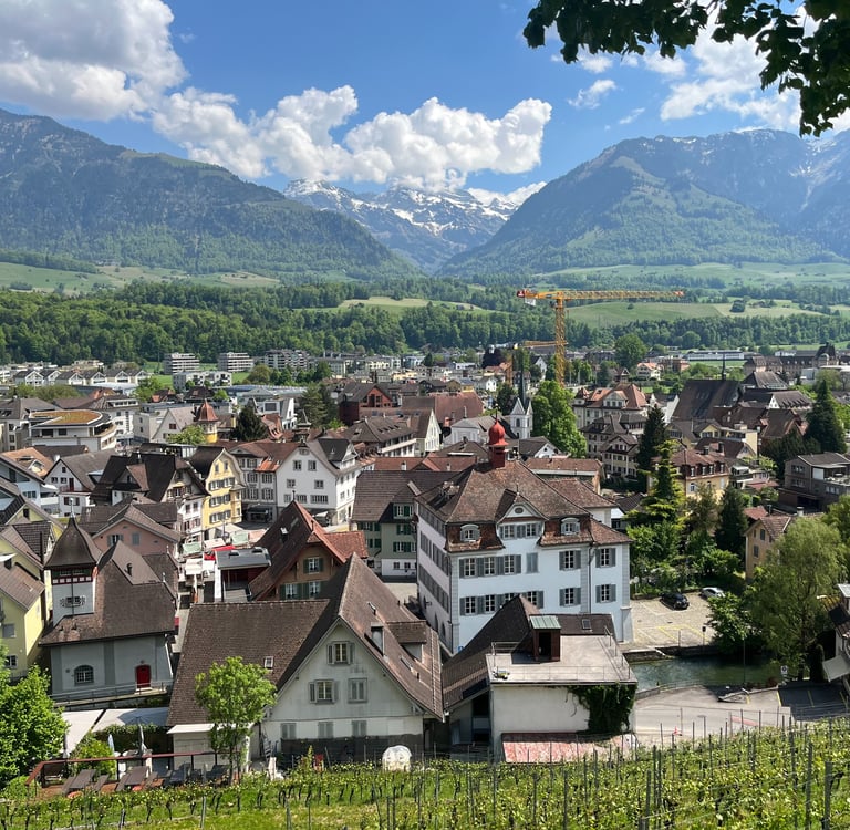 Looking out over Sarnen in Switzerland's Canton of Obwalden