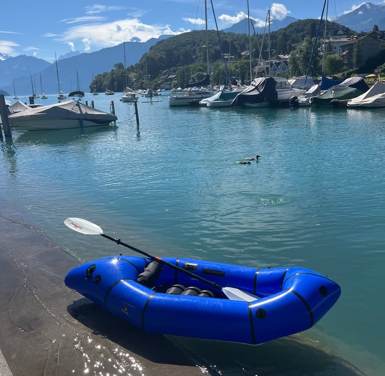An Alpacka Packraft in Spiez Switzerland