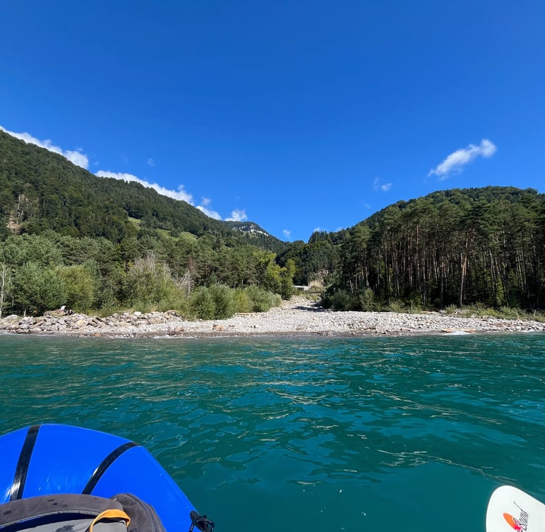 The fan delta at Sundlauenen on Lake Thun