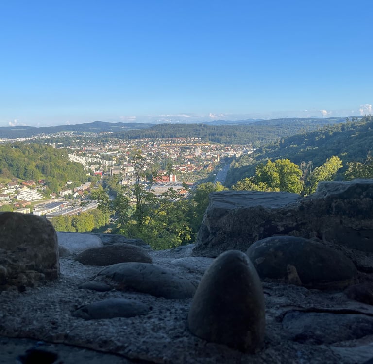 Looking out over Winterthur from Berg Ruine Alt Wülflingen