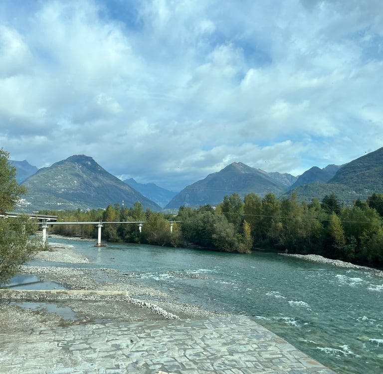 Crossing the Toce River outside of Domodossola