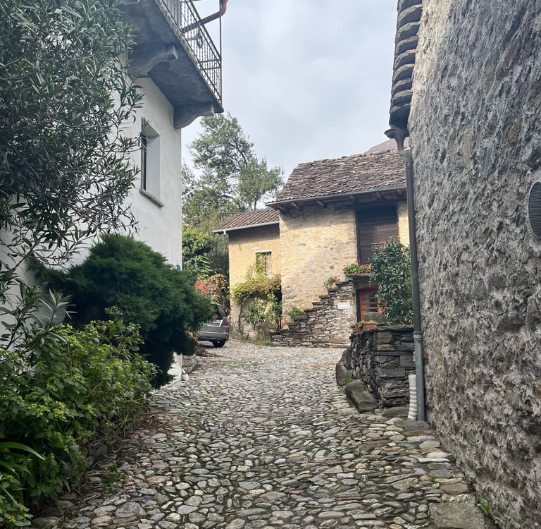 Walking the cobble streets of Claro outside of Bellinzona 