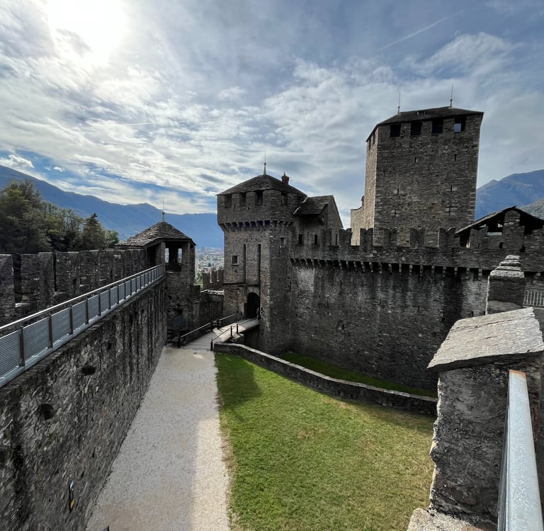 Montebello Castle with its drawbridge