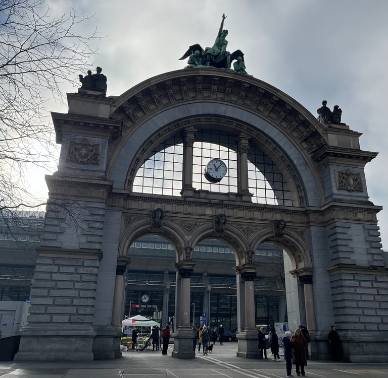 The Torbogen in front of the Lucerne Train Station