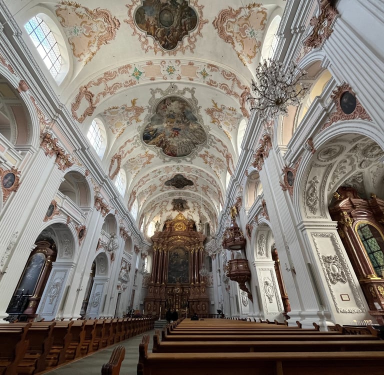 Inside the Jesuit Church in Lucerne
