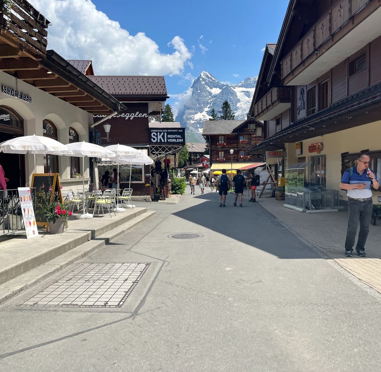On the main street in Mürren