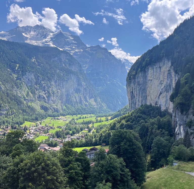 Looking up the Lauterbrunnen Valley from the Gondola to Grütschalp