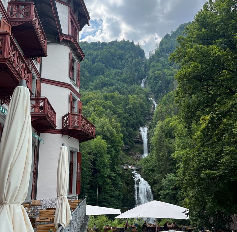Giessbachfälle from the Grandhotel Giessbach