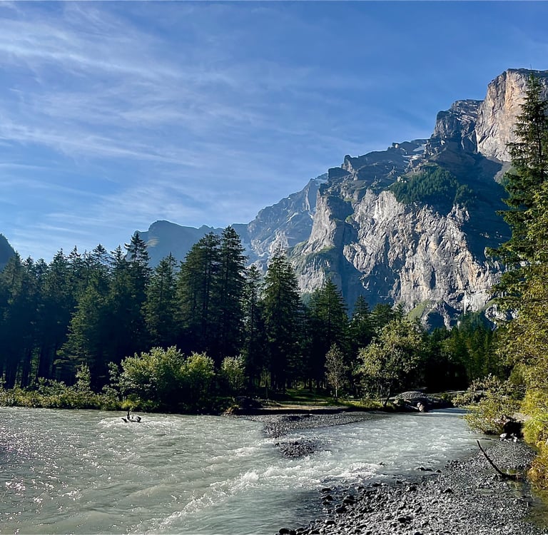 Looking up the Kander River into the Gasterntal