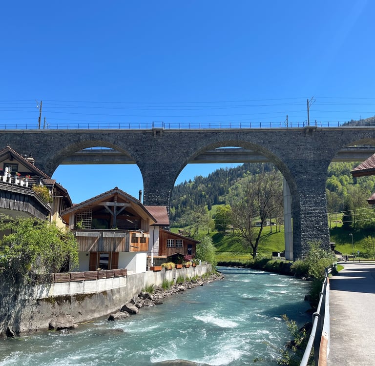 BLS Viaducts outside of Frutigen Switzerland