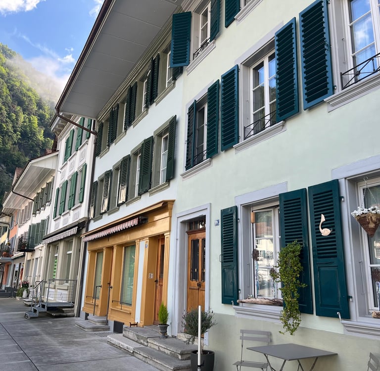 Shops in the Unteseen Altstadt near Interlaken Switzerland