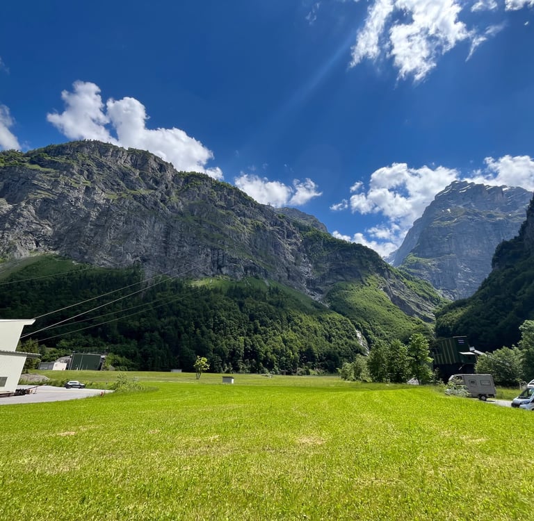 The new gondola in Tierfed Glarus Switzerland