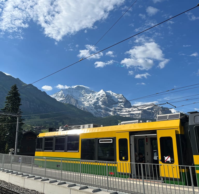 The Wengneralpbahn in Wengen Switzerland