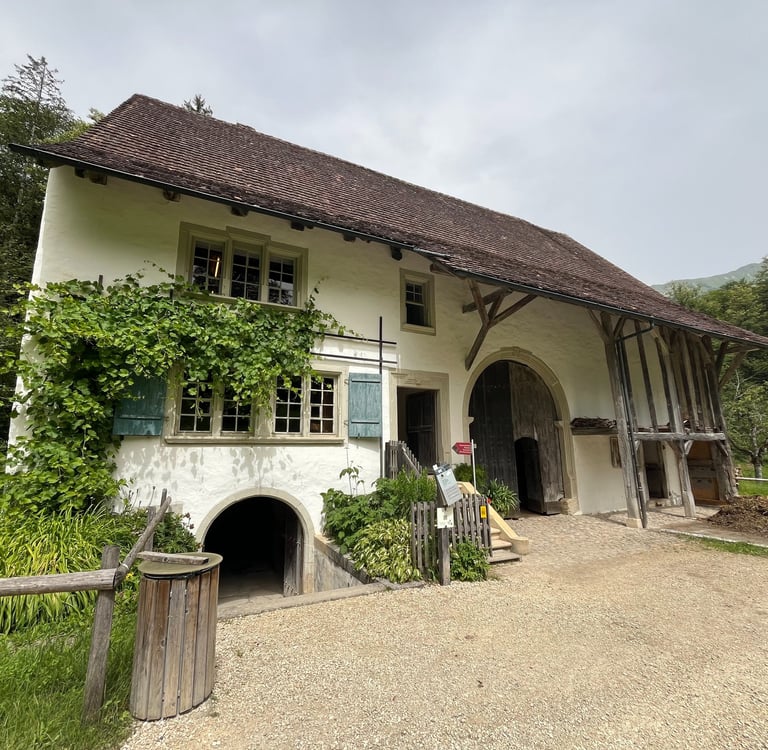 A historic farmhouse at Ballenberg, Switzerland's Open Air Museum