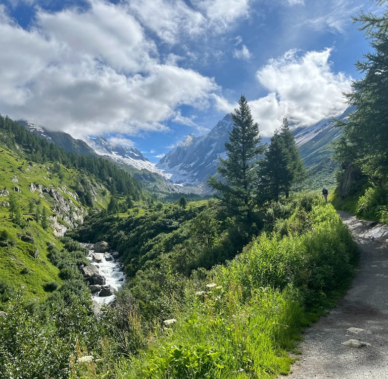 The trail up the valley from Fafleralp to Annenhütte