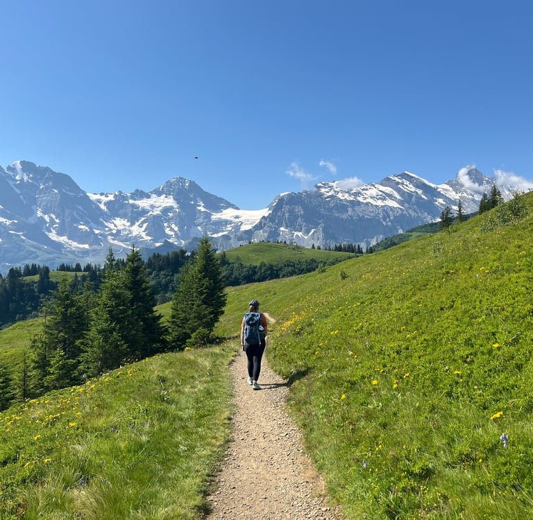 Lovely views from the Mountain View Trail in Mürren