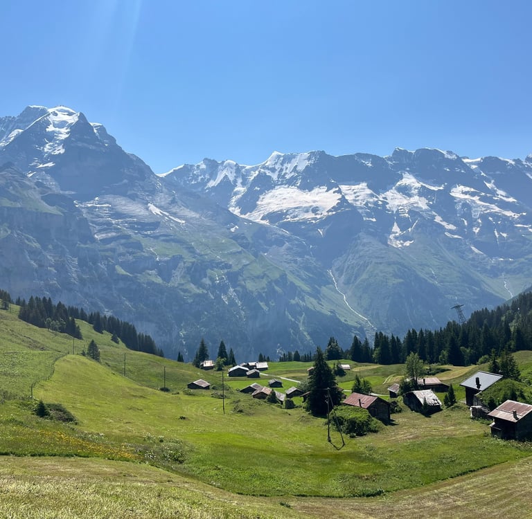 Looking down on Sonnenberg outside of Mürren