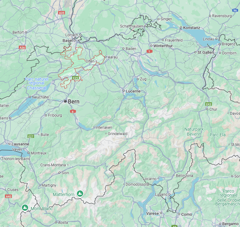 An overview map showing the location of Solothurn