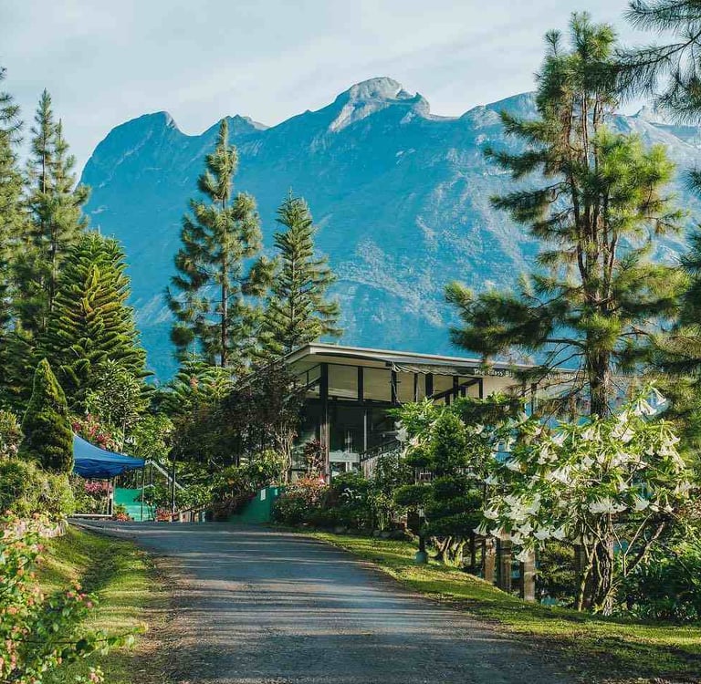 Mountain Valley Resort with a view of Mount Kinabalu