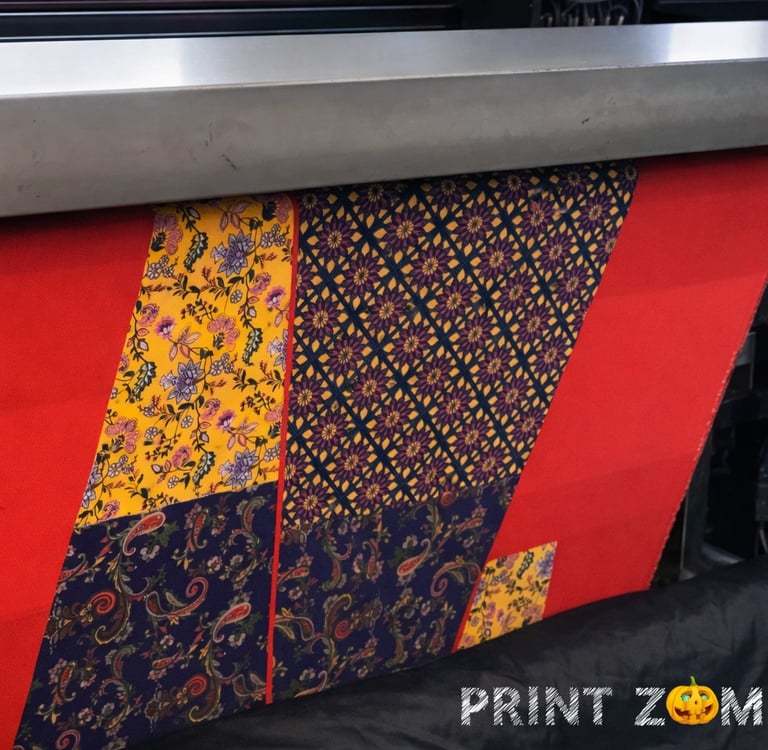 digital textile printing process on viscose fabric roll