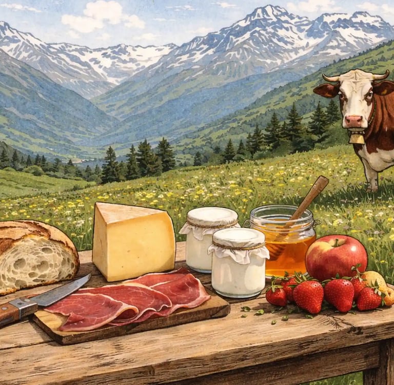 Une table de produits dans un champ