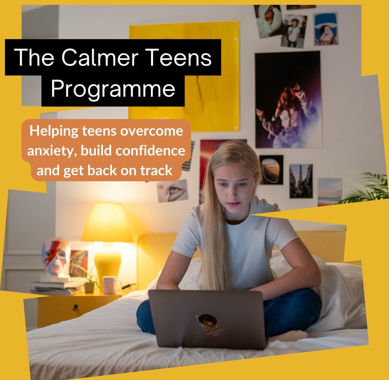 Teen studying the Calmer Teens Program