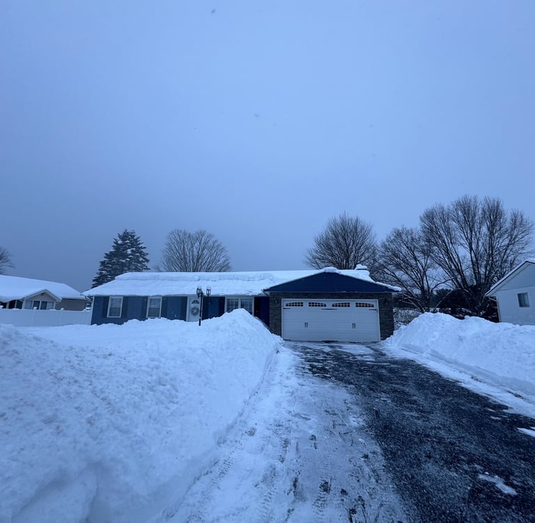 A shoveled roof