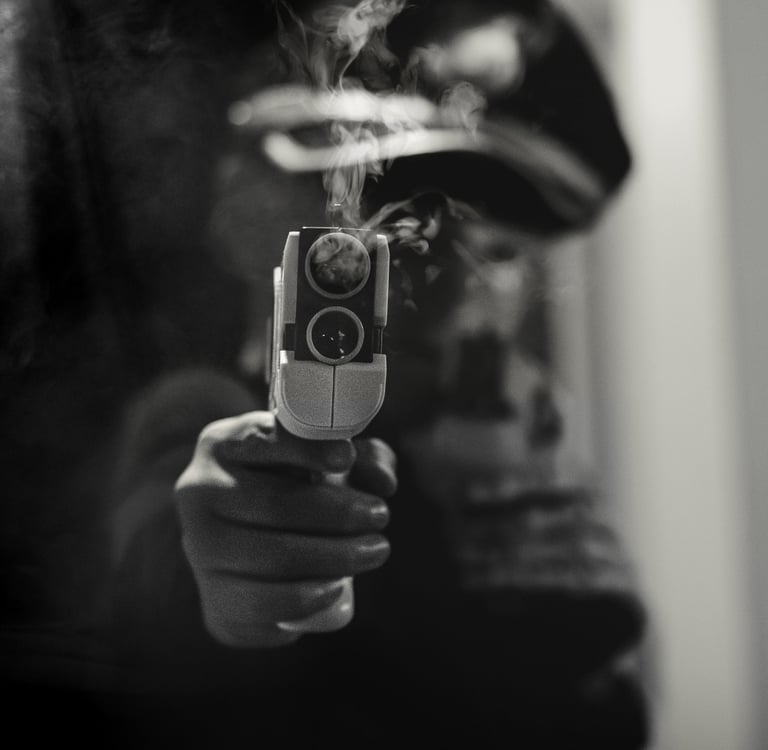 toy gun with smoke